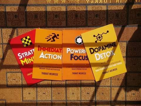 4 Books - Dopamine Detox, Immediate Action, Powerful Focus, Strategic Mindset by Thibaut Meurisse
( Combo Pack)