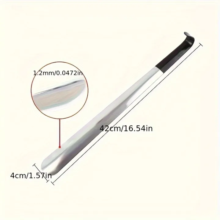 1pc%2016.5-inch%20Stainless%20Steel%20Pair%20Shoehorn%20With%20A%20Black%20Handle%20Makes%20It%20Easy%20To%20Wear%20Shoes%20Without%20Bending%20Over%20-%20Image%205