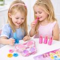 Kids Makeup Toy Set 9 Pcs – Princess Pretend Play Cosmetic Kit for Girls – Butterfly Compact, Lipsticks & Perfume Bottle – Safe Children Beauty Play Set. 