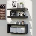 Floating Shelves Set of 3, Modern Bathroom Shelves Wall Mounted Shelves for Wall Decor, Over Toilet Black Wall Shelves for  Bedroom, Living Room, Kitchen - Black. 