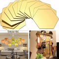 48pcs Mirror Sticker Hexagon 3D Waterproof and Removable Wall Sticker Decal Clean bright tidy Suitable for Living room bedroom. 