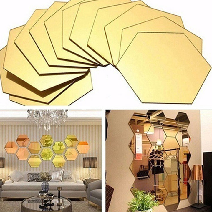 48pcs%20Mirror%20Sticker%20Hexagon%203D%20Waterproof%20and%20Removable%20Wall%20Sticker%20Decal%20Clean%20bright%20tidy%20Suitable%20for%20Living%20room%20bedroom%20-%20Image%204