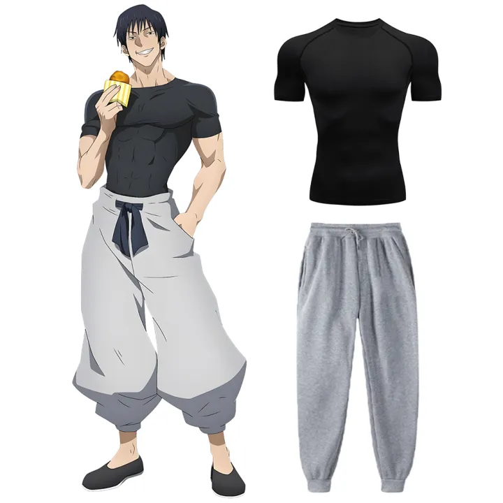 Anime%20Jujutsu%20Kaisen%20Toji%20Compression%20Shirt%20Set%20Casual%20Performance%20Set%20Men's%20Athletic%20Workout%20Quick%20Dry%20Tee+Sweatpants%20Unisex%20-%20Image%202