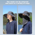 Summer Sun Hats UV Protection Outdoor Hunting Fishing Cap For Men Women Hiking Camping Visor Bucket Hat Neck Flap Fisherman Hat. 