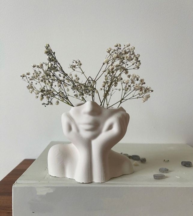 Nordic style girl head shaped vase, flower vase, home decor