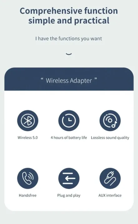 Wireless%20Adapters%20Bluetooth%205.0%20Audio%20Receiver%20Transmitter%20Hansfree%20Call%203.5mmAUX%20Jack%20USB%20Dongle%20Stereo%20Music%20PC%20Video%20Control%20-%20Image%203
