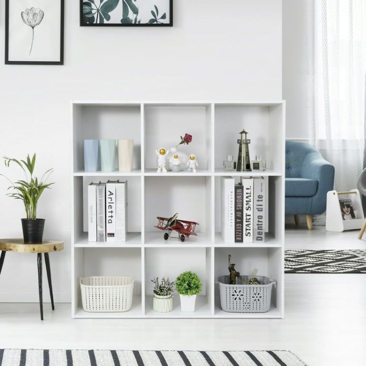 9 Cubes Organizer, 3 x 3 Wood Cube Storage