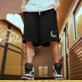 M-8XL Oversized Shorts Men China-Chic Style Moon Printed High Street Loose Couple Five-point Shorts Basketball Short Pants. 