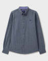 Crew Clothing UK Men’s Flannel Herringbone Shirt – Blue Multi | Regular Fit 100% Cotton | Long Sleeves | Sold by Moonwalk. 