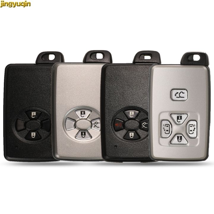 Jingyuqin Smart Card Shell For Toyota Avalon Camry Highlander Crown Corolla Black/White 2/3/4/5 Buttons Remote Car Key Case Fob