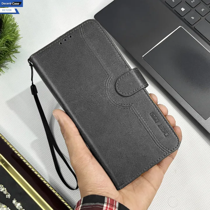 Realme%20Note%2050%20Flip%20Book%20Cover%20-%20Gray%20-%20New%20Leather%20Wallet%20Flip%20Cover%20with%20Magnetic%20Lock%20Strap%20&%20Card%20Slots%20-%20Image%206