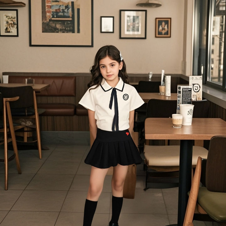 Korean Reviews Many Baby Clothes Embroidered Heart Design Cute Sweet SolidCasual Simple Pleated Skirt Safety Pants 1PCS