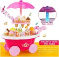 Ice Cream Toy Cart Play Set for Kids - Pretend Play Food -.