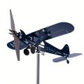Metal Airplane Weathervane 3D Piper J3 Cub Wind Spinner Windmill Garden Decor Home Outdoor Roof Plane Indicator Wind Direct P1C8.