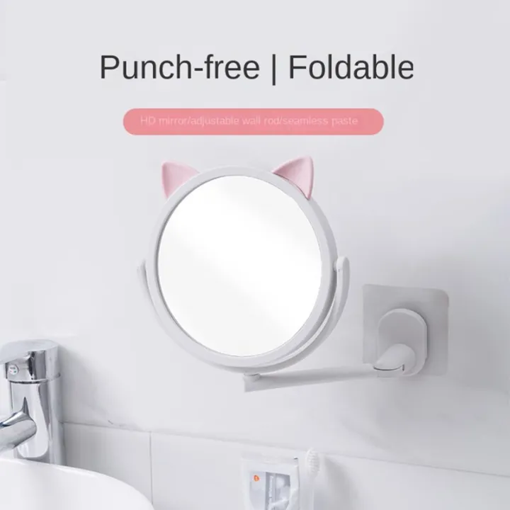 Wall%20Mounted%20Mirror%20Folding%20Arm%20Extend%20Bathroom%20Mirror%20Without%20Drill%20Cat%20Ear%20Single%20Side%20Cosmetic%20Makeup%20Mirror%20Space%20Saving%20-%20Image%204