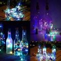 20 Led Bottle Cork Lights With Bottle Copper Wire String Lights 2M Battery Powered, 1 Unit,2 meters. 