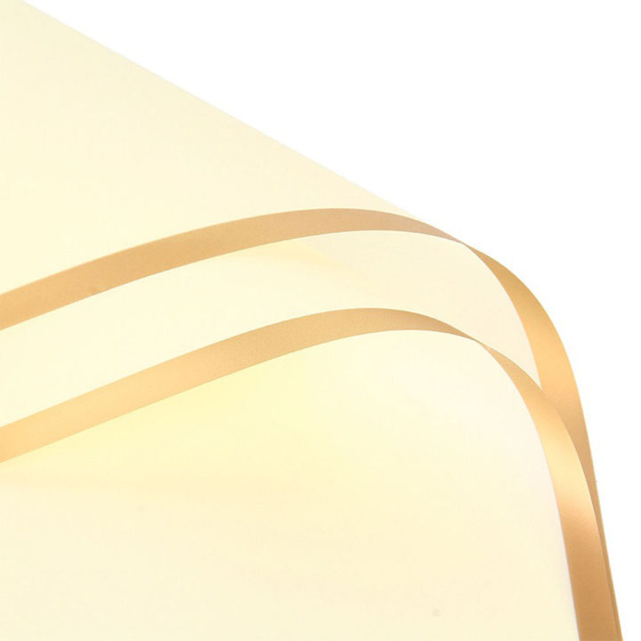 10 Sheets Flower Wrapping Paper with Golden Edges Waterproof Bouquet ...