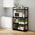 4-Tier Kitchen Storage Shelf — Heavy Duty Microwave Oven Stand | Multi-Layer Organizer Rack for Utensils, Spices & Appliances. 