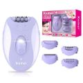 Kemei 4in1 Women Epilator Electric Shaver Facial Body Hair Removal Lady Leg Bikini Trimmer Hair Remover Underarms Rechargeable.