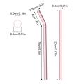 Pink Glass Straw Reusable Drinking Straw Borosilicate Glass Tube Straws for Drinks Cocktail with Cleaning Brush Bar Accessories. 