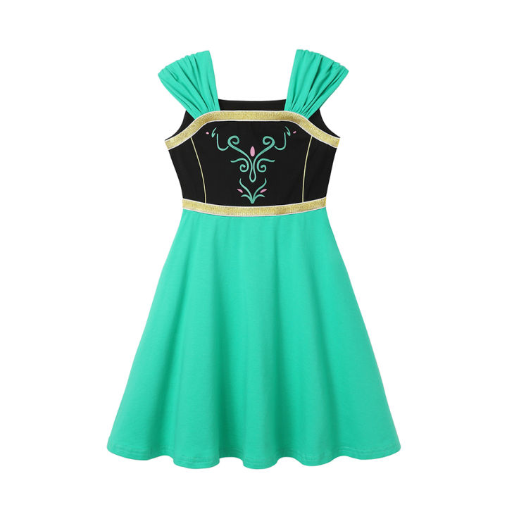 Children's%20Casual%20Dress%20for%20Girls%20Mermaid%20Rapunzel%20Dress%20One-Shoulder%20Sling%20Short%20Sleeve%20Princess%20Costume%20Summer%20Casual%20Vest%20-%20Image%205