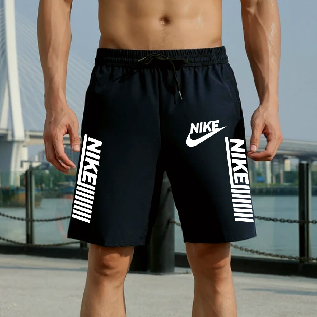 Men’s Trendy Quarter-Length Shorts – Cool & Comfortable Short Pants with Iconic Swoosh Logo