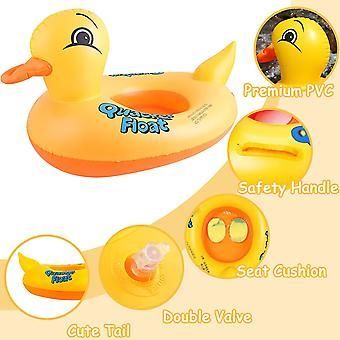 Duck%20Shaped%20Baby%20Swimming%20Ring,%20Inflatable%20Baby%20Swimming%20Float%20PVC%20Safety%20Aid%20Float%20Seat%20Circle%20Swim%20Float%20Boat%20with%20Double%20Handle%20and%20Inflator%20for%20Age%206%20Months%20to%203%20Years%20Toddler%20Floating%20Training%20-%20Image%202