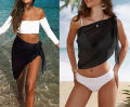 Women Short Sarongs Swimsuit Coverups Beach Bikini Wrap Sheer Short Skirt Chiffon Scarf Cover Ups for Swimwear. 