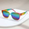 Fashion Women Sunglasses Square Sunglasses for Men and Women Trendy UV400 Resistant Rainbow Versatile Glasses. 