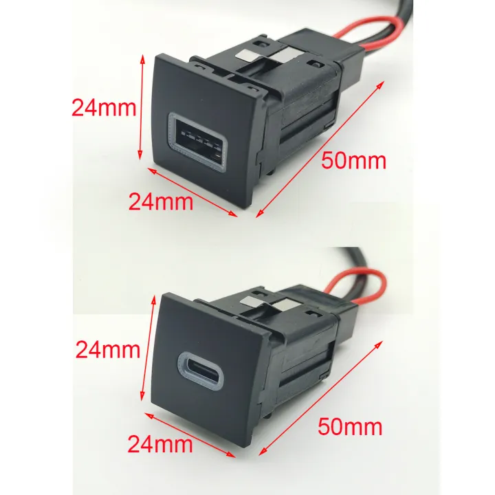 12V%20Red%20LED%20Car%20Socket%20Charger%20Dual%20USB%20PD%20Type%20C%20Port%20Phone%20Chargers%20Power%20Adapter%20For%20VW%20Golf%206%20MK6%20Jetta%205%20MK5%20-%20Image%202