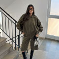 Women High waisted Casual Shorts And Fashion Loose Long Sleeve Jackets Coats Female Two Piece Sets Women Outfit.