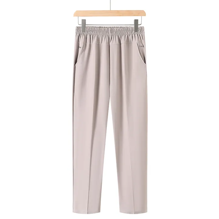 New%20spring%20and%20summer%20Women's%20Pants%20Mom%20Pants%20Elastic%20High%20Waist%20Casual%20Women%20Trousers%20Loose%20Straight%20-%20Image%202