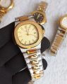 P.P Nautilus Just Date Two Tone Hot Demanding Men's Chain Wrist Watch. Premium Quality Waterproof Wrist Watch For Mens With Stainless Steel Chain.. 