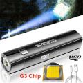 Ultra Bright Torch Searchlight 3 Modes Mini Portable Waterproof light USB Rechargeable Indoor And Outdoor Camping Lighting - torch light. 