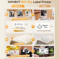 Niimbot B21 Pro 300DPI Portable Printer Thermal Label Bluetooth Sticker Maker For Business Home, Print Barcode Photo Note Label. 
