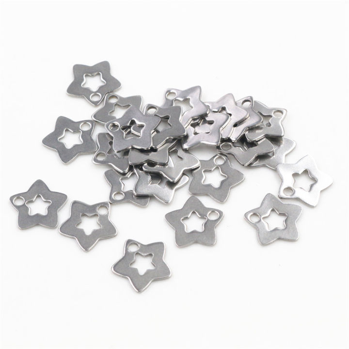 30pc/lot%20Hollow%20Charms%20316%20Stainless%20Steel%20five-pointed%20star%20Hollow%20Cute%20for%20necklace%20pendant%20charms%20diy%20jewelry%20making%20-%20Image%204
