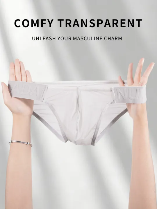 Men's%20Nylon%20Ice%20Silk%20Mesh%20Sheer%20Briefs%20U%20Convex%20Pouch%20Wide%20Elastic%20Waistband%20Summer%20Underwear%20-%20Image%204