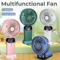 Handheld Mini Fan Foldable Portable Neck Hanging Fans 5 Speed USB Rechargeable Fan with Desk Phone Stand and LED Display Screen. 