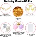 pack of 80 pcs Happy Birthday Decorations For Girls Kit Butterfly Theme Combo - 80Pcs Birthday Decoration for Girls, Purple Theme Decor Items Set/ Purple Balloons for Birthday Decoration. 
