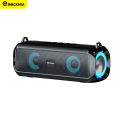 Rockmia EBS-045 Portable Wireless Music Speaker Bluetooth 5.0 RGB LED Lights Microphone TF Card Shoulder Strips. 