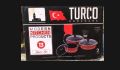 turco 13 pec nonstick set with double coating and glass lig. 