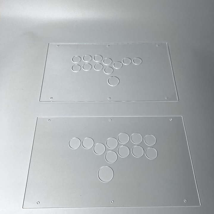 Arcade%20Controller%20DIY%20Panel%20FightBox%20Custom%20Panel%20F%20Series%2035cm%20x%2020cm%20Hitbox%20Style%20Transparent%20Glossy%20Frosted%20Panel%20with%20Screws%20-%20Image%206