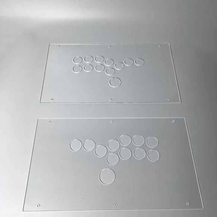 Arcade%20Controller%20DIY%20Panel%20FightBox%20Custom%20Panel%20F%20Series%2035cm%20x%2020cm%20Hitbox%20Style%20Transparent%20Glossy%20Frosted%20Panel%20with%20Screws%20-%20Image%206