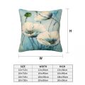 A set of 4 cushion covers, blue flower home decoration square pillow case. 