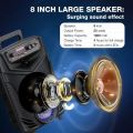 Big Sound 8 inch Rechargeable  Portable  Bluetooth Party Speaker With Wired  Mic , Remote. 