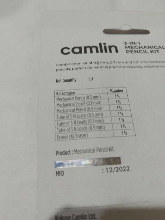 3%20In%20One%20Camlin%20Mechanical%20pencil%200.5/0.7/0.9%20Mm%20Lid%20Support%20With%20Lid%20&%20Eraser%20%7C%20Camlin%203%20In%201%20Mechanical%20Pencil%20Kit%20-%20Image%204