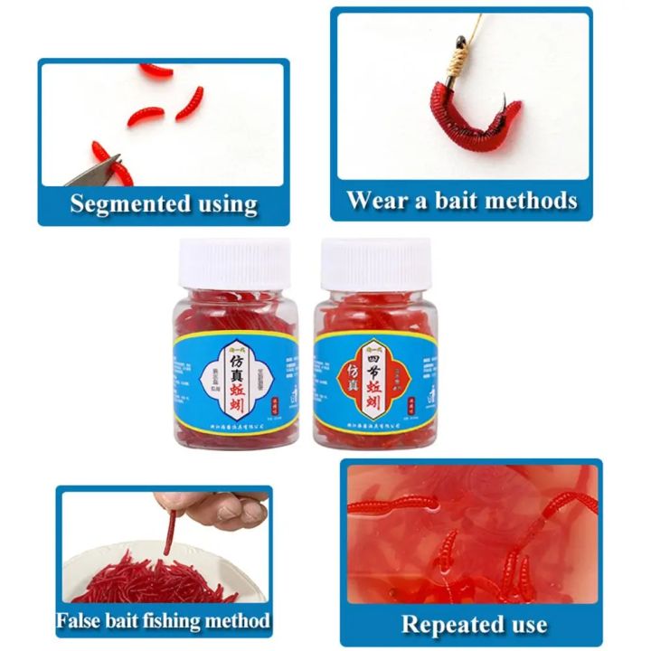 100pcs/Bottle%20Realistic%20Tackle%20Soft%20Lure%20Bass%20Bream%20Bloodworm%20Fishing%20Lure%20Earthworm%20Worm%20%20Red%20Worms%20Baits%20Fishy%20Smell%20-%20Image%204