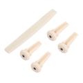 4pcs Acoustic Bass Guitar Bridge Pins+Saddle ABS Plastic Bridge Pins Saddle for Bass Guitar Replacement. 
