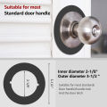 2 Pcs Door Knob Plates Round Version Stainless Steel Door Reinforcement Plate 2-1/8" Inner Diameter 3-1/2" Outer Diameter Scar.