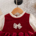 Autumn And Winter New Princess Style Baby Girl Dresses, Red Children'S Clothes For Birthday Parties Suitable For Babies Aged 0-3. 